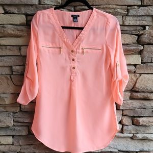 Rue 21 Coral Sheer Blouse